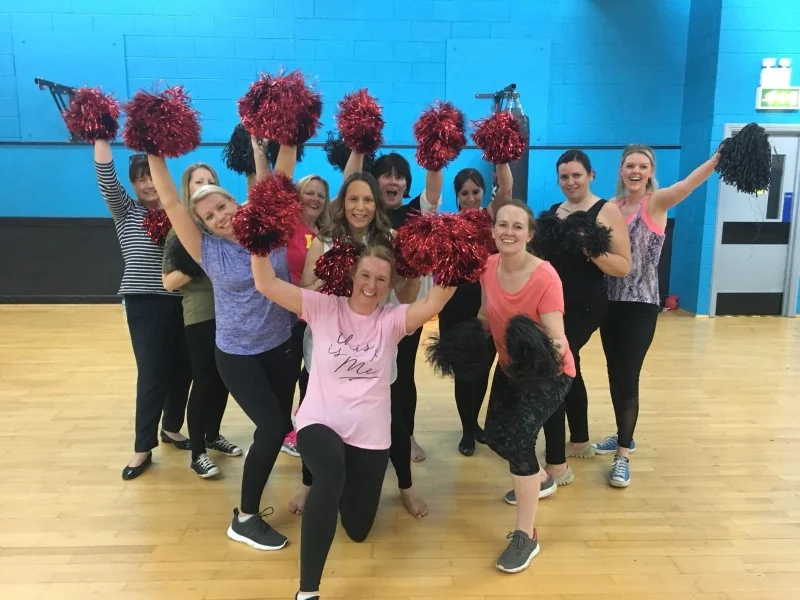 Cheerleading hen party dance class in Sheffield
