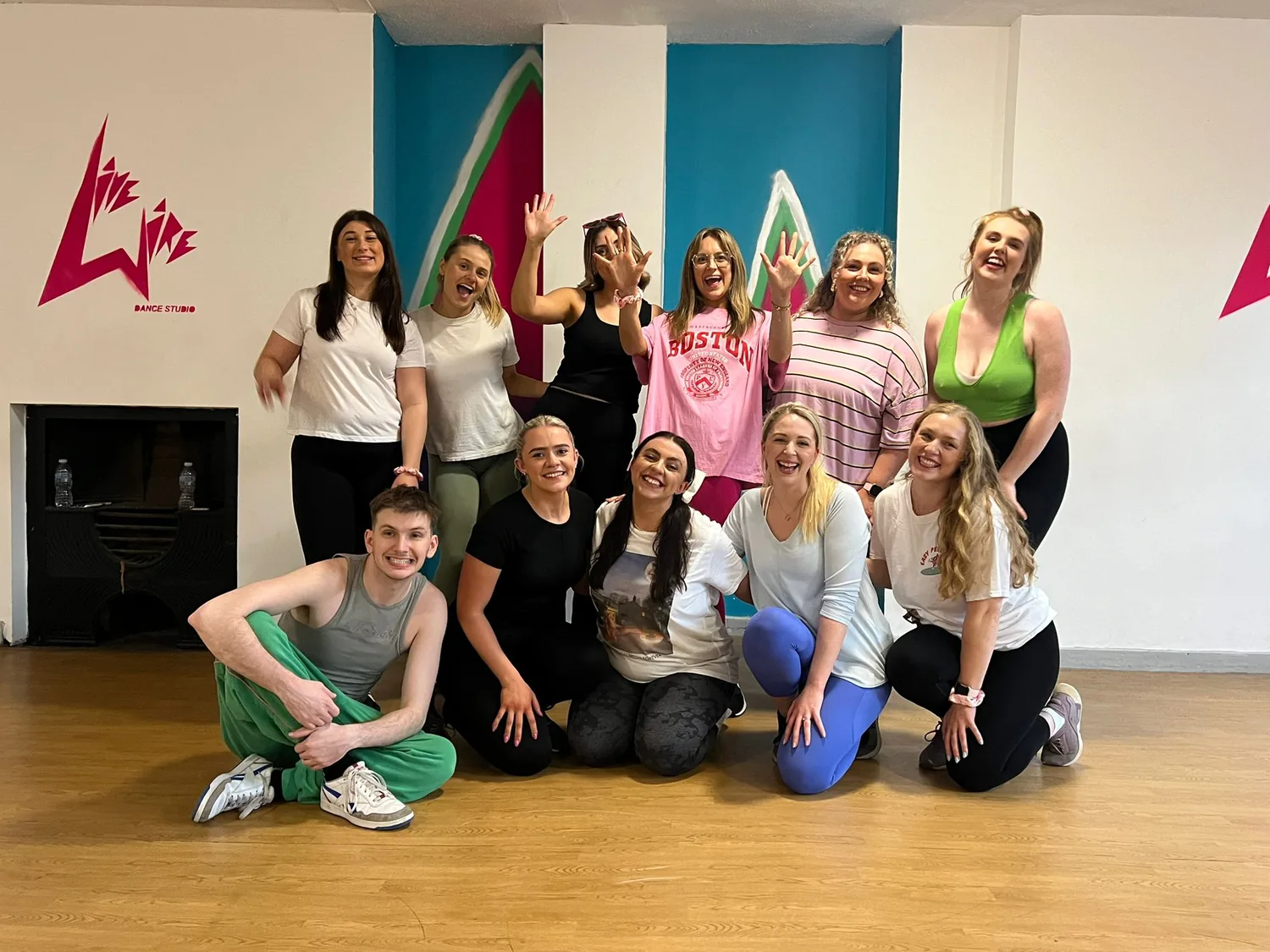 A Sheffield hen party in Pink Ladies jackets at their Grease dance class